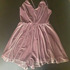 Flowy Lilac Velvet Romper